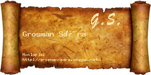 Grosman Sára névjegykártya